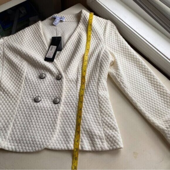 Joesph Ribkoff Blazer Jacket Woman 14 Textured Double Breasted Preppy 191473 - Picture 15 of 16